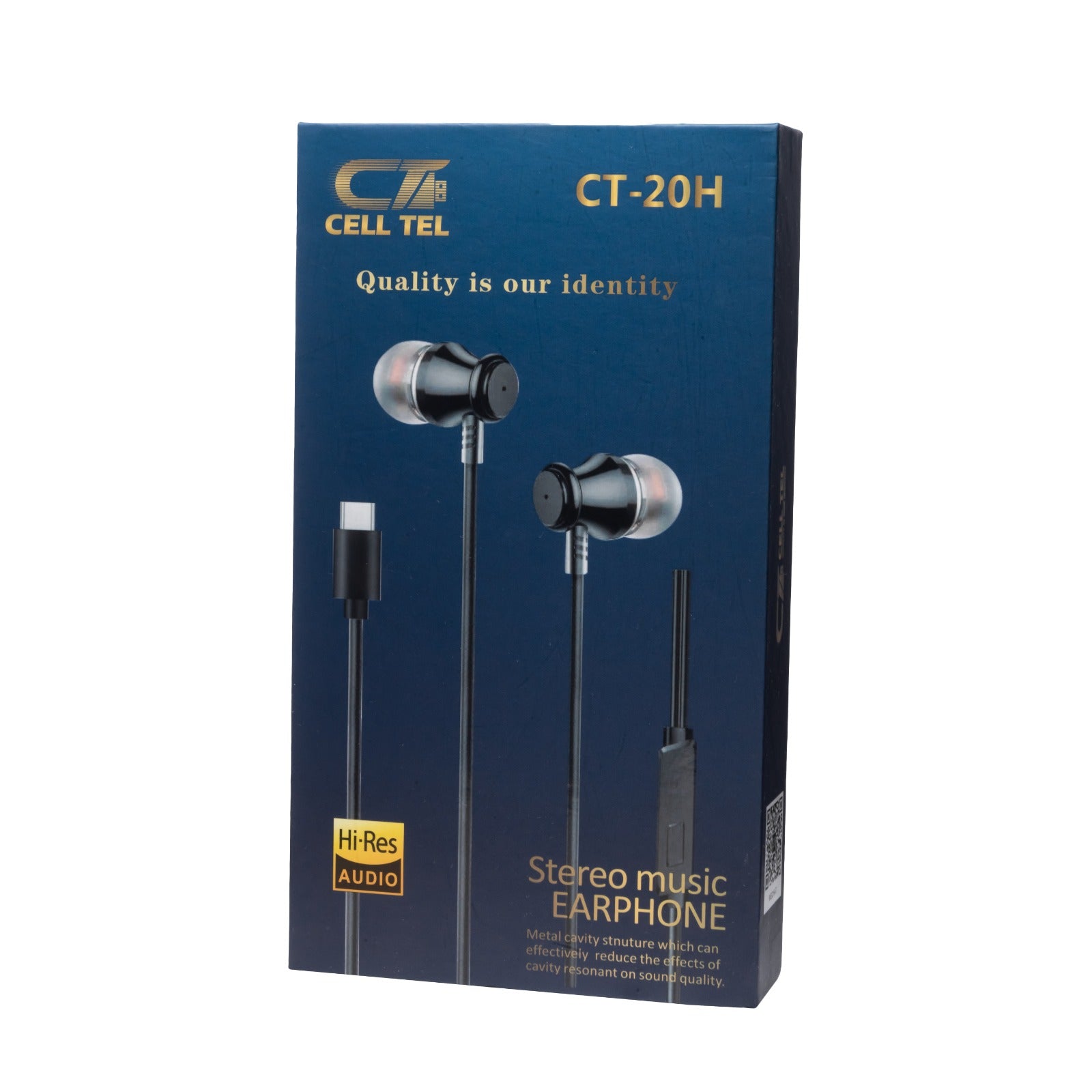 سماعة أذن ستيريو من نوع سي من سل تل، أسود - CT-20H سماعة أذن ستيريو من نوع سي من سل تل، أسود - CT-20H